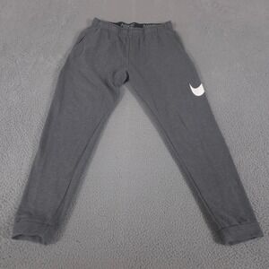 Nike Pants Mens L Gray Dri-FIT Taper Fitness Trousers Cotton Blend Swoosh Logo